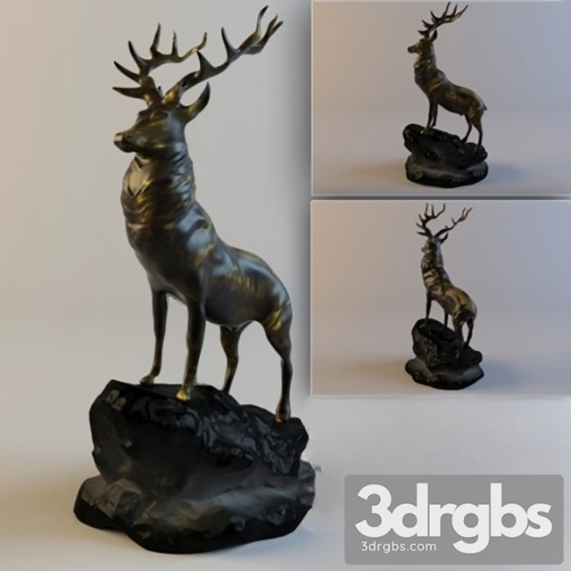 Bronze Stag In Art Sculptures