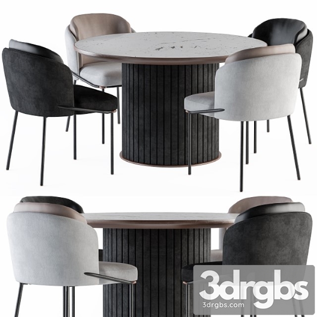 Minotti Dinning Round Table And Chair