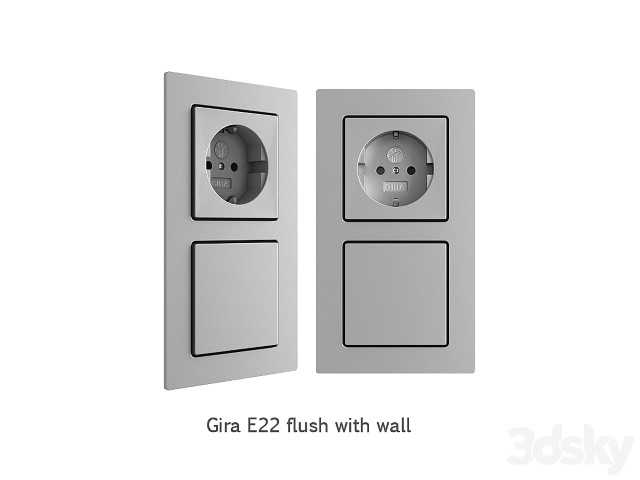 Gira E22 Flush With Wall