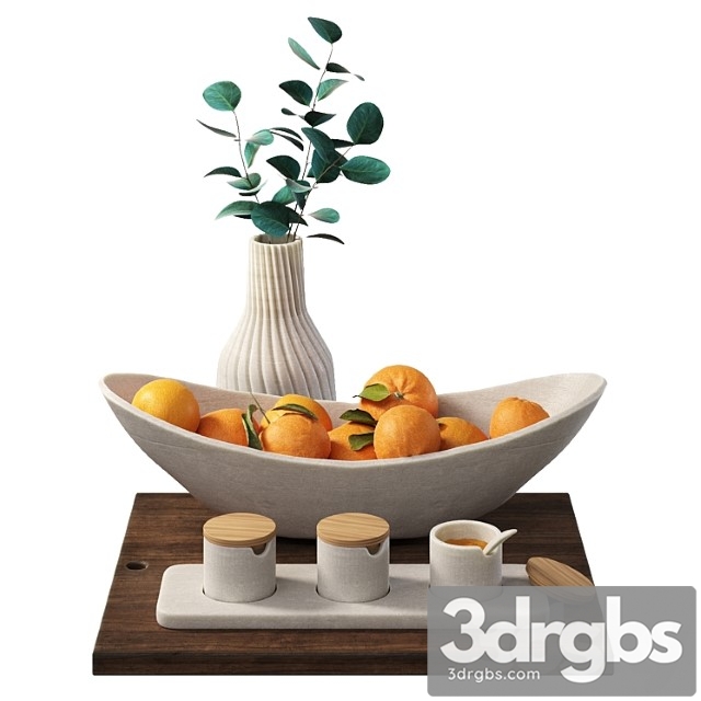 Decorative Kitchen Set With Oranges