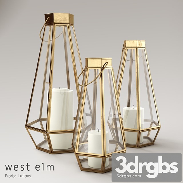 West Elm Faceted Lanterns 1