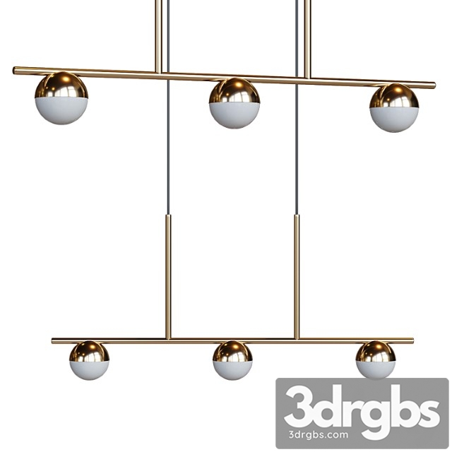 Contina 3 light island pendant light - brass