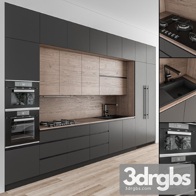 Kitchen modern - wood and black 49