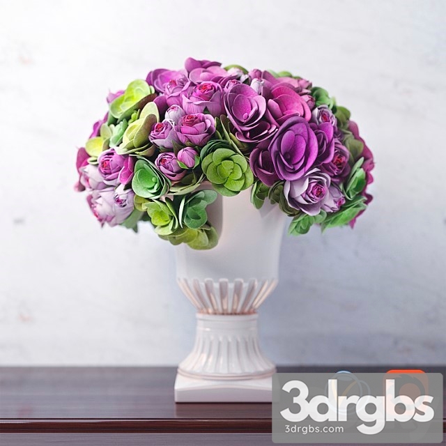 Bouquet Of Ghortensia Flowers And Roses 3