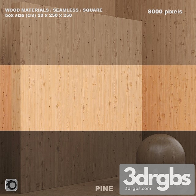 Wood pine, solid (seamless) - set 48