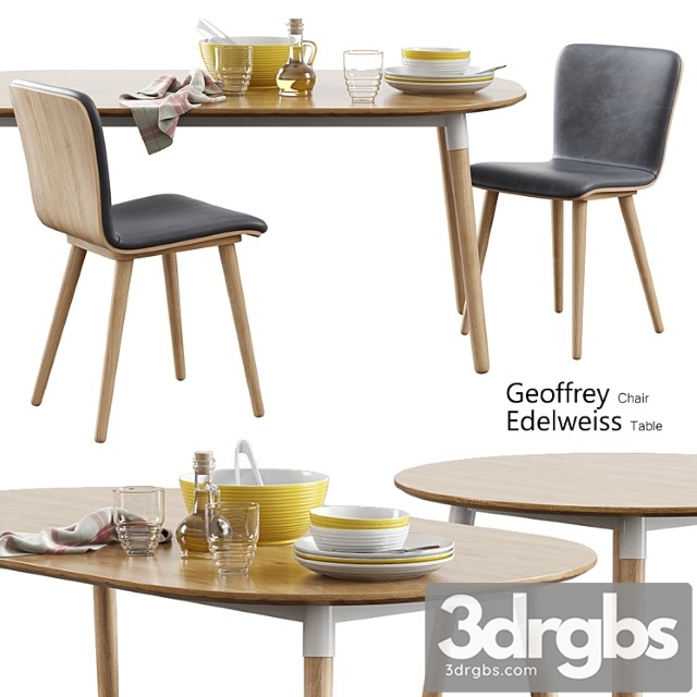 Made Geoffrey Chair Edelweiss Table