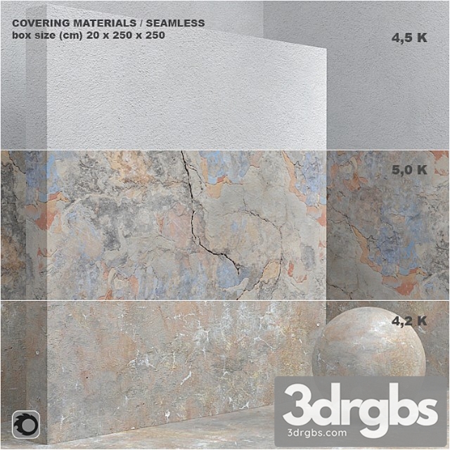 Material (seamless) - coating, concrete, plaster set 68