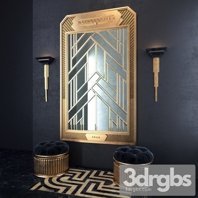 Art Deco Composition Mirror