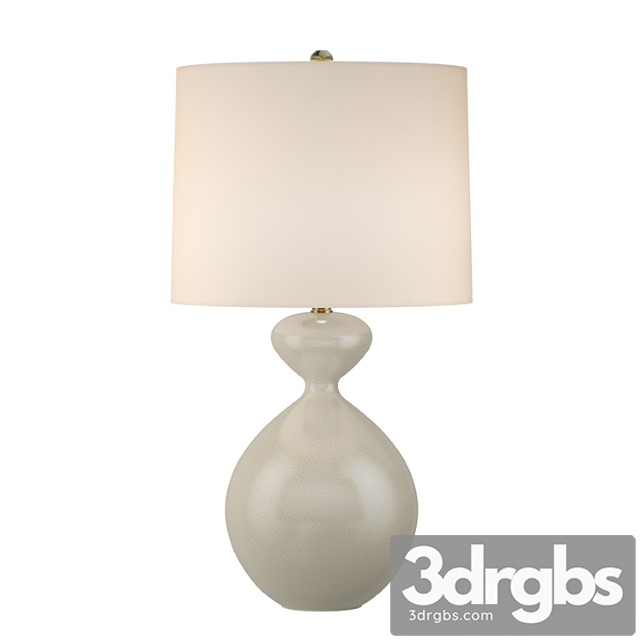 Aerin Modern Gannet Table Lamp In Bone Craquelure With Linen Shade