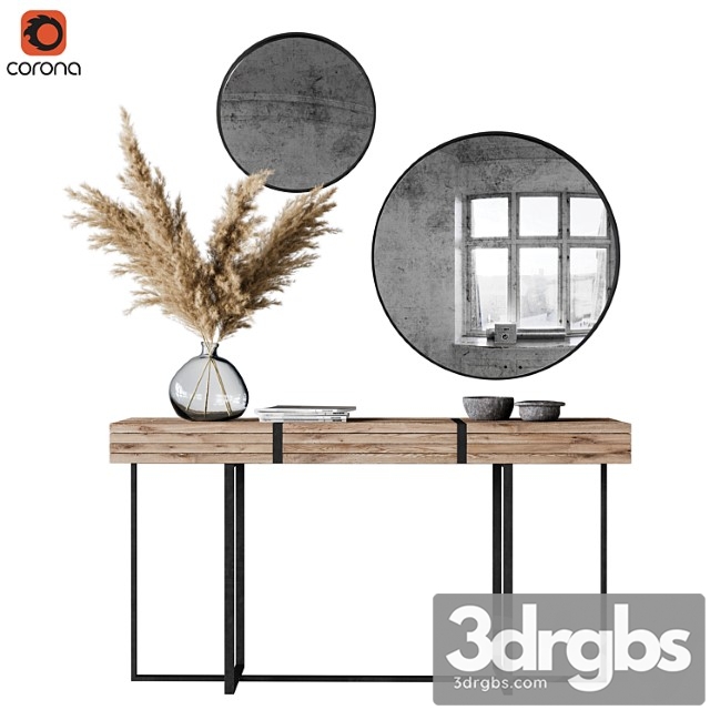 Decoration set 03 pampas & console 2