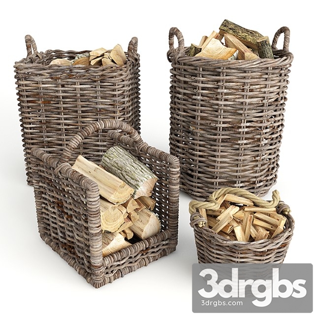 Baskets Rotang Firewood Set