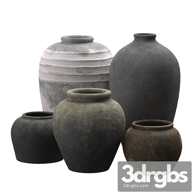 Artisan clay vases