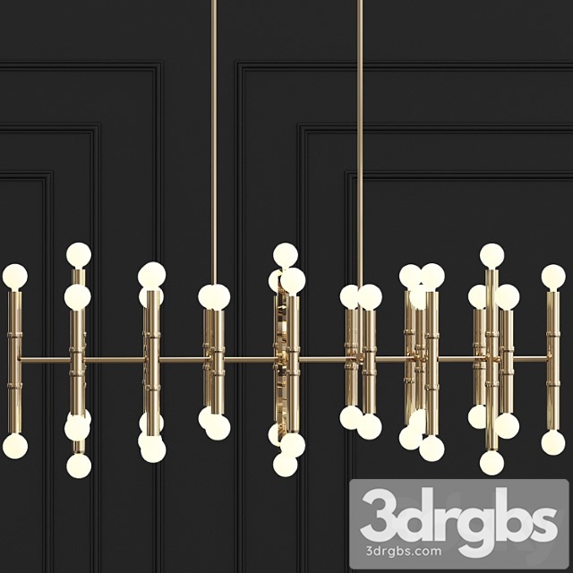 Cairo eight-arm contemporary meurice rectangular chandelier