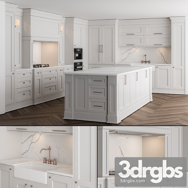 Kitchen neoclassic - white set 16