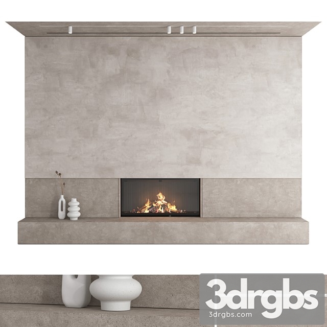 Decorative Wall With Fireplace Set 27