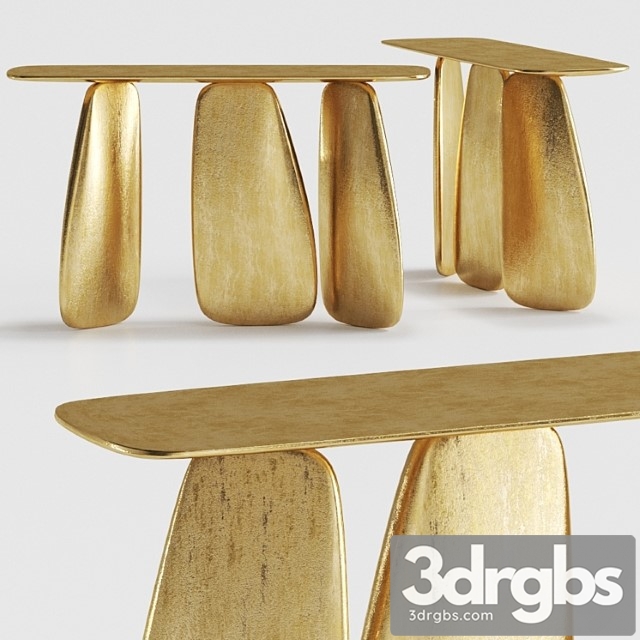 Console table brabbu ardara gold leaf