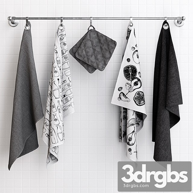 Zara Grey Towels on Hooks