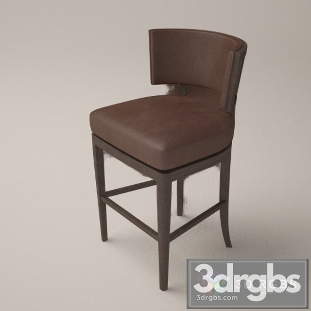 Chesterfield Bar Height Stool Leather