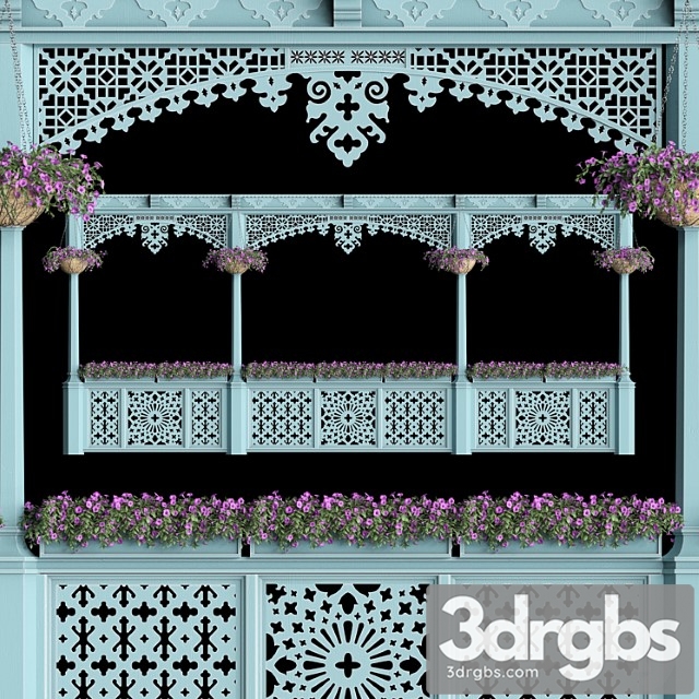 Georgian Balcony With Flowers