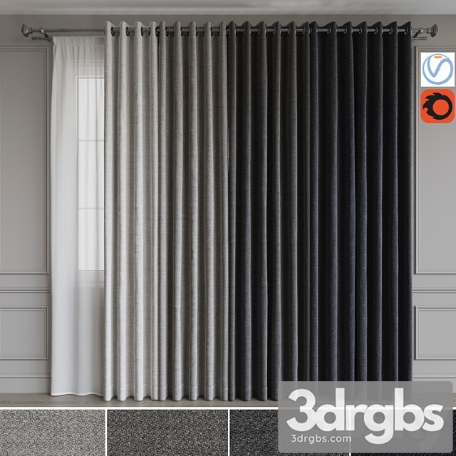 A set of curtains on the rings 19. gray gamma