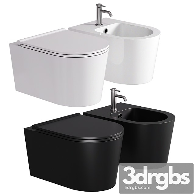 Saqu Trend Compact Hangtoilet Randloos Incl Toiletbril Mat Zwart