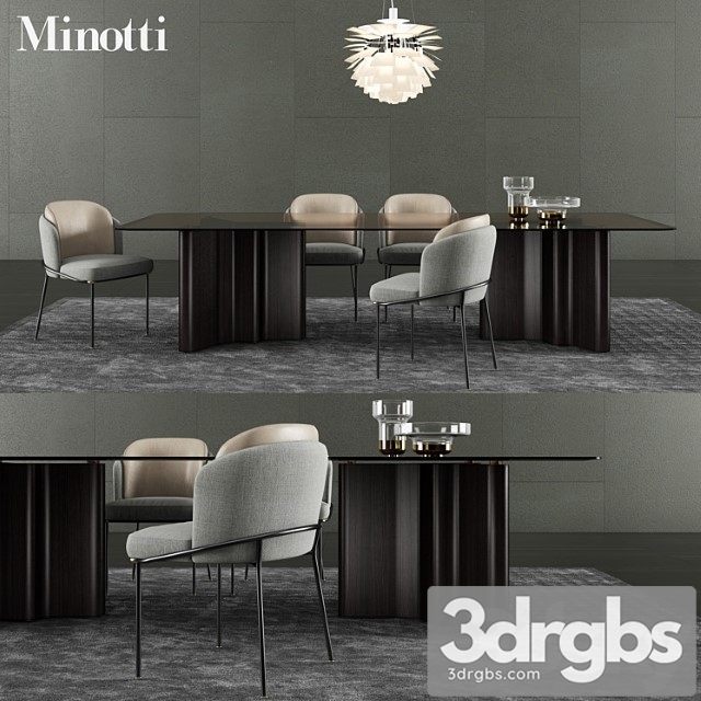 Minotti lou dining table & fil noir dining chair 2