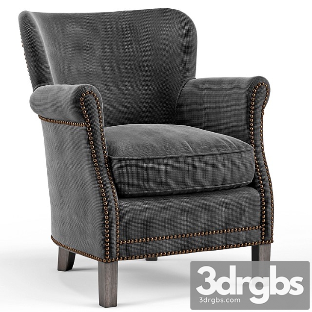 Belgian club chair with nailheads