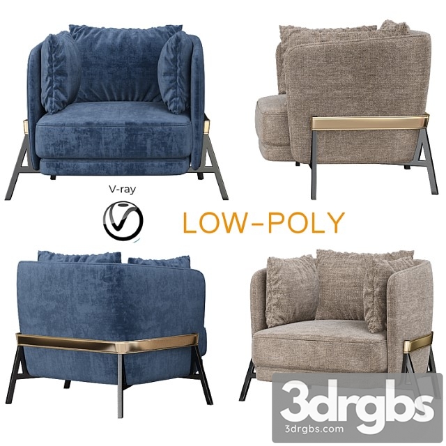Cradle armchair arflex (low poly)
