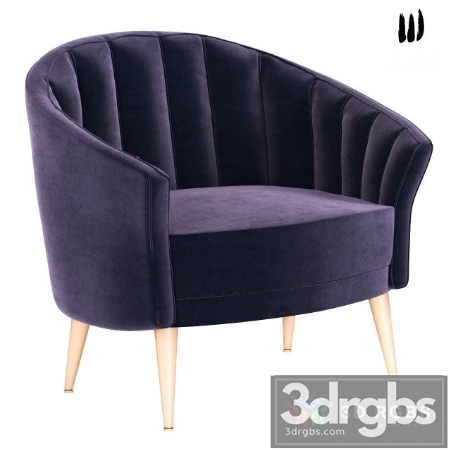 Cream Velvet Accent Violet Chair