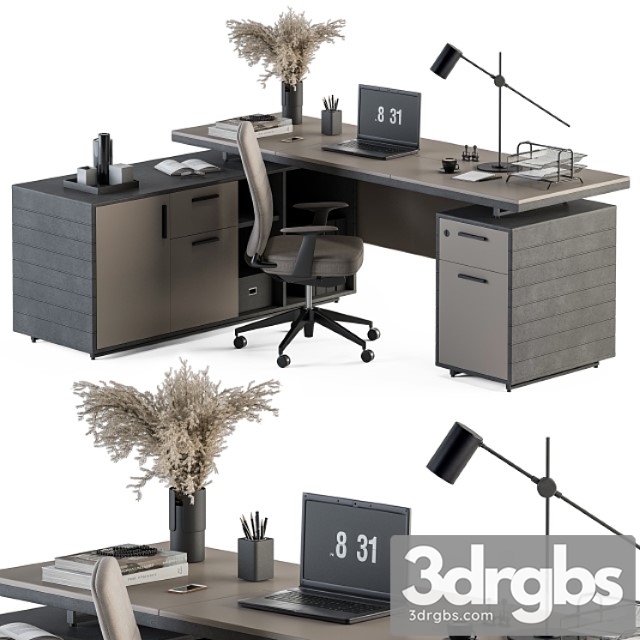 Boss desk cream and black - office furniture 255