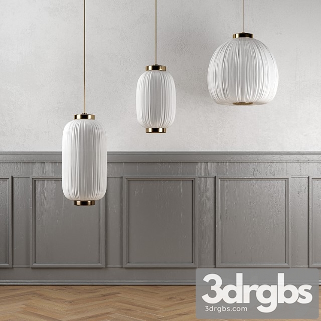 A set of bloomingville lamps with floor and walls