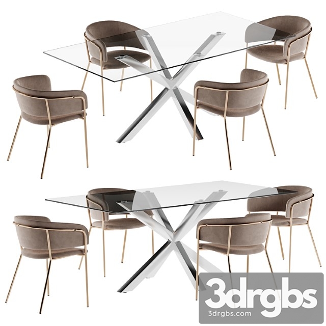 La forma table arya & konnie chair dining set 2 2