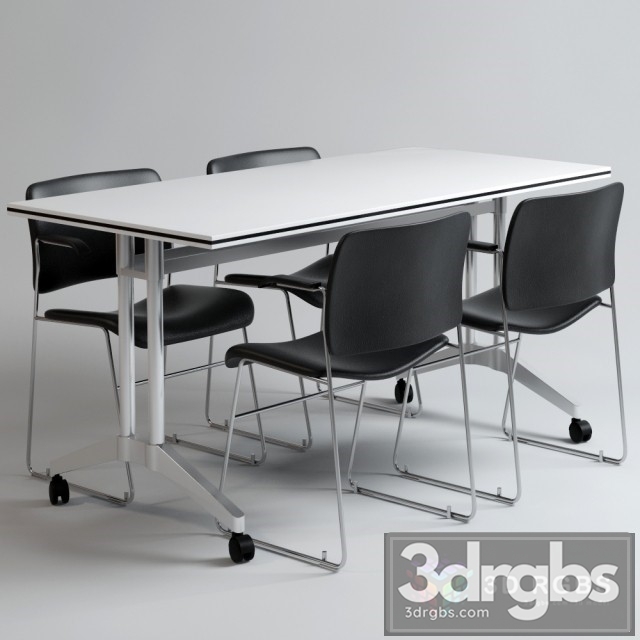 Office Table and Chair Set 02