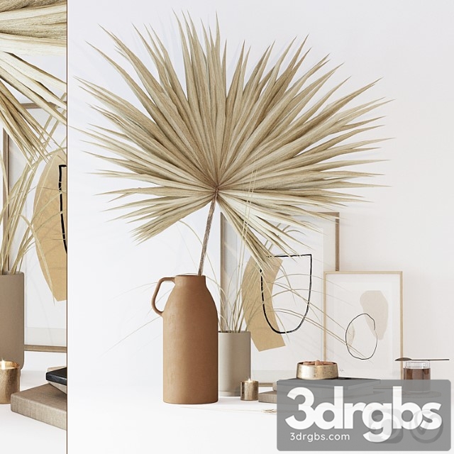 Decorative set with dryed palm_1