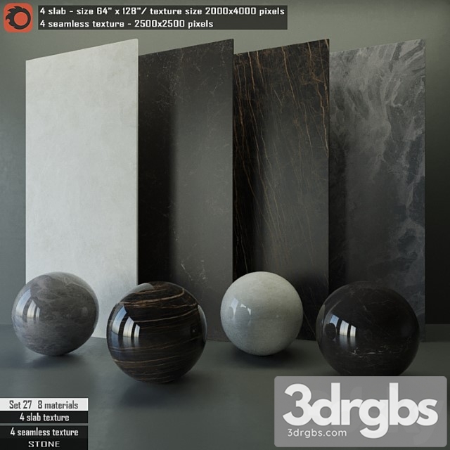 Stone slab & seamless texture set 27