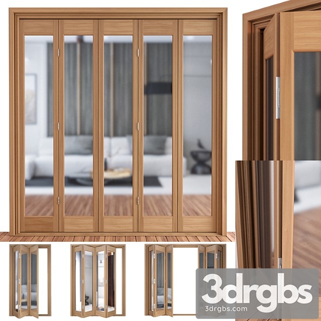 Slimfold oak marston clear glass folding door system