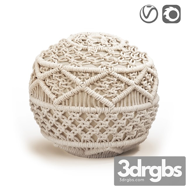 Macramé pouf lambi