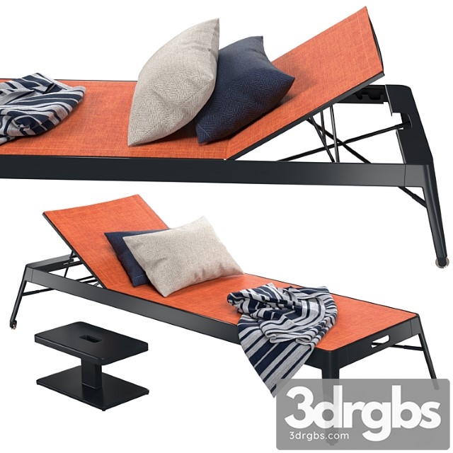 Tolix azur sun lounger + side table