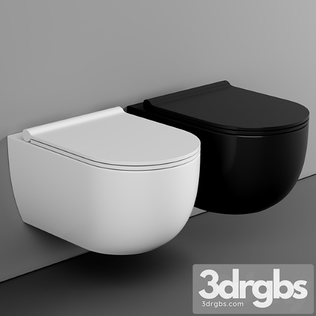 Bagnodesign koy matt black rimless wall hung toilet with soft close seat