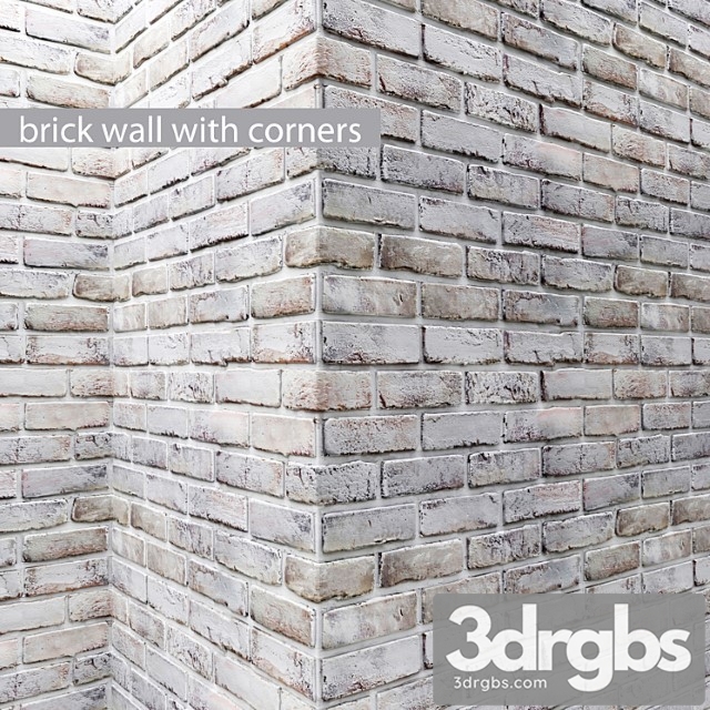 Brick wall with corners, masonry, brick, loft, decorative, panel, wall, corner, whitewashed brick, white