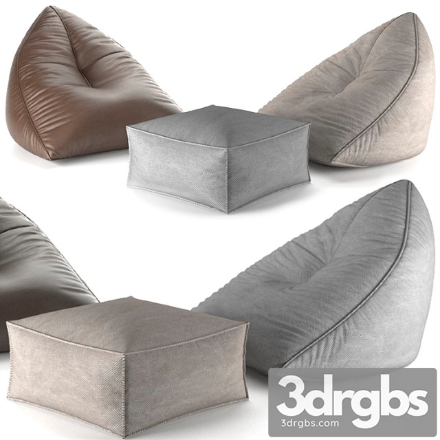 Set of poufs sail pouf taupe