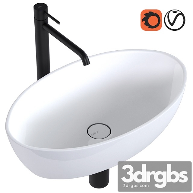 Sink salini alda 01 & faucet noken round by porcelanosa