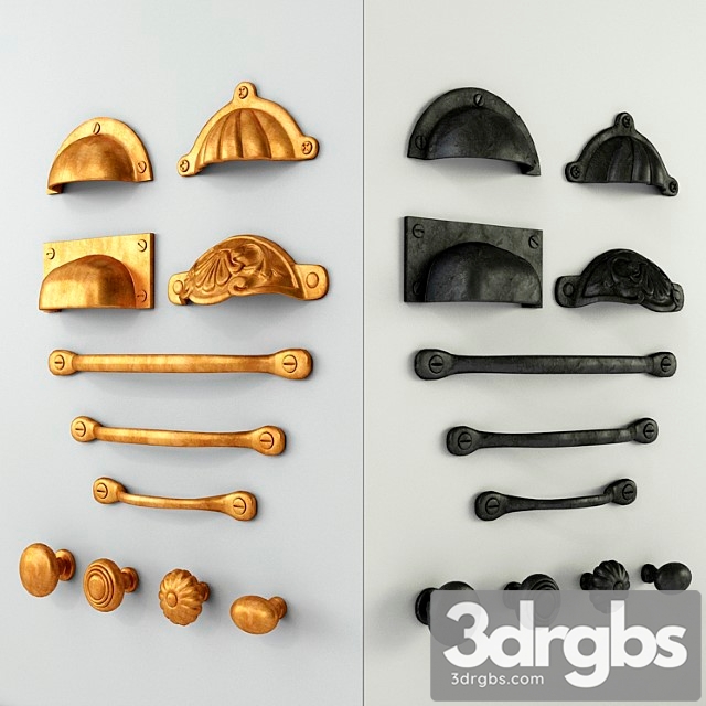 Vintage kitchen cupboard cabinet door handles & knobs 2