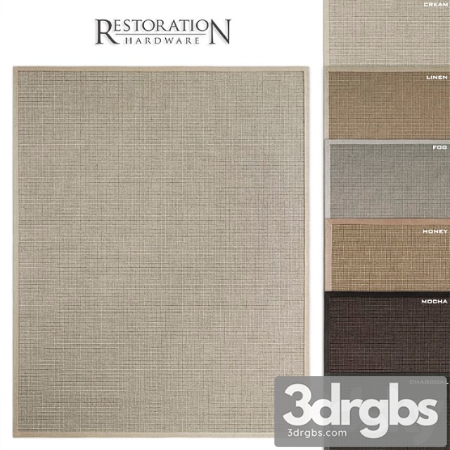 Rh belgian looped wool sisal rug