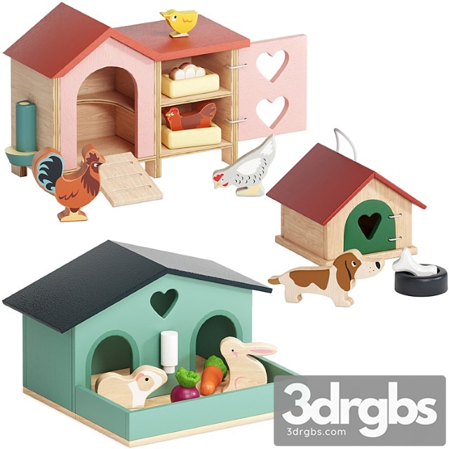 Download Tender leaf animal toys set model - 3DRGBs