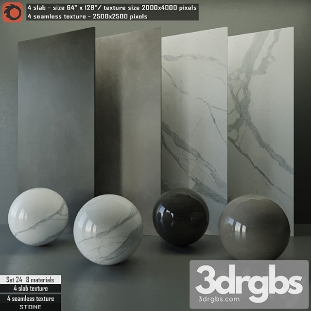 Stone slab & seamless texture set 24