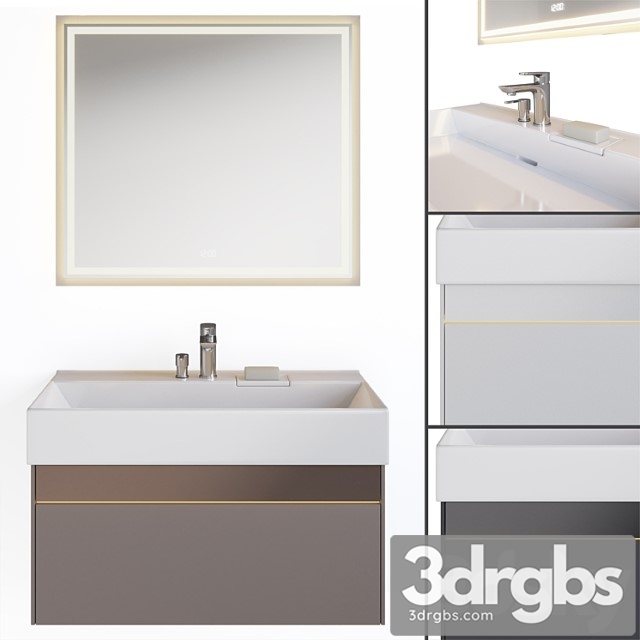 Sink with cabinet logica and mirror tecno, kerama marazzi 2
