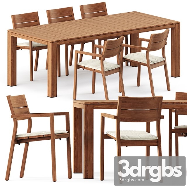 Kos armchair, kos teak table by tribu