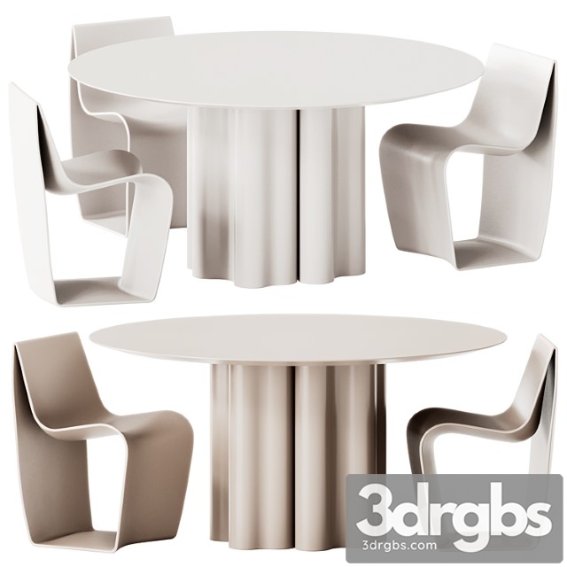 Saba Italia Teatro Magico Round Dining Table and MDF Italia Sign Matt Chair