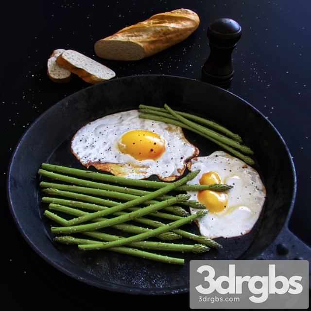 Scrambled eggs with asparagus